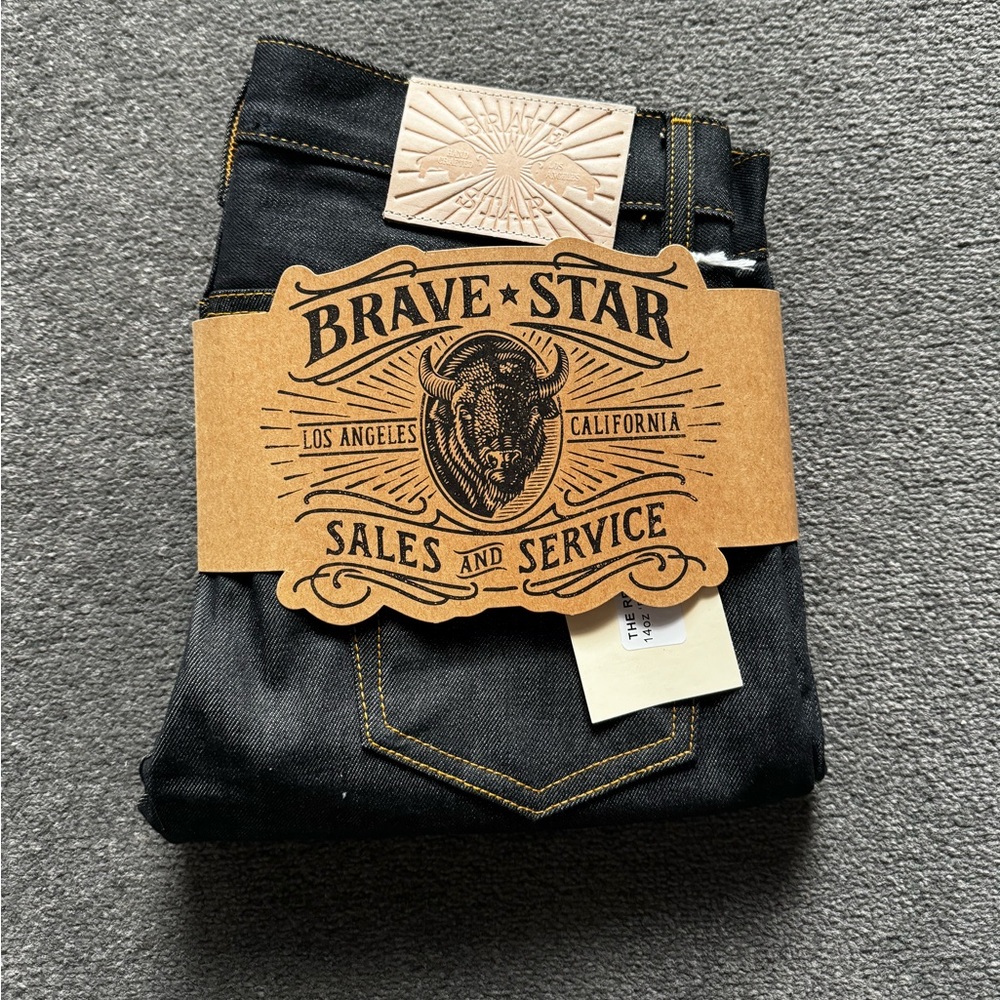 Brave Star regular taper 14oz ‘Bison’ Japan Selevedge Denim - 31x30 hemmed - Picture 4 of 4